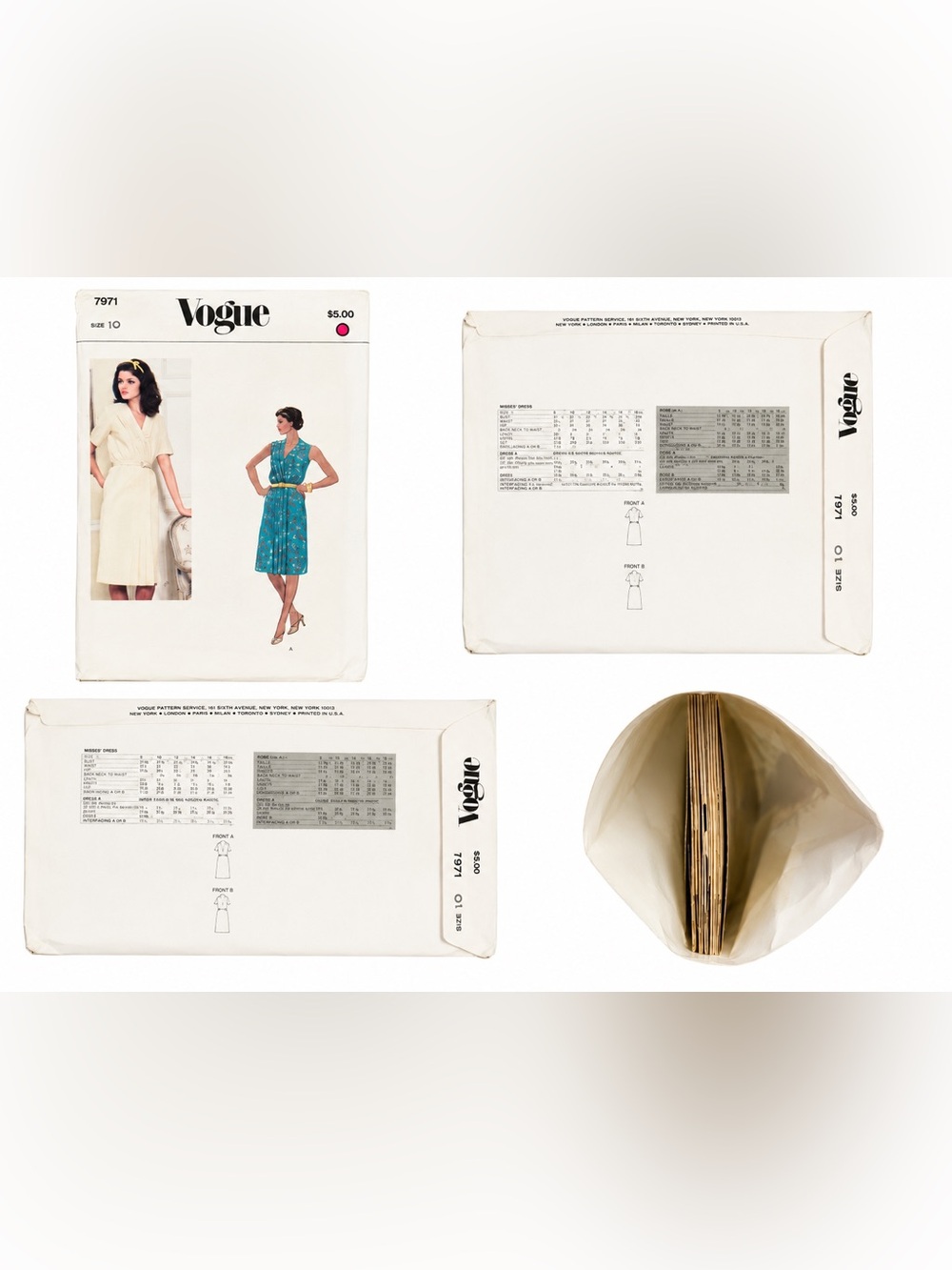 Vintage Vogue Wrap-Dress Pattern 7971 Size 10